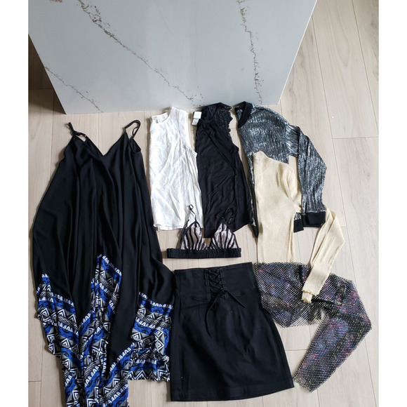 Womens Clothing Lot XS S 9 Piece Express Urban Outfitters H and M Rave Boho Y2K - Picture 1 of 16